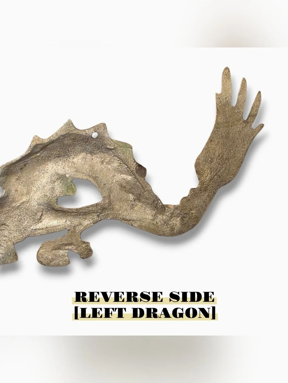 Vintage Brass-Plated Magnetic Metal Core Dragon Wall Plaques Mirrored Pair 2pcs